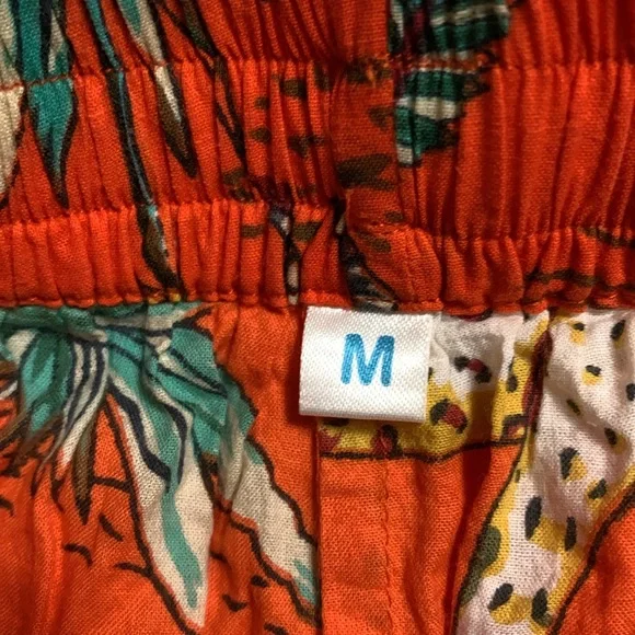 Lilbelle Women’s Kids Orange Pajama Set Medium Animal Print Fun Colorful - Picture 6 of 14